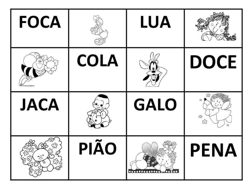 Bingo de Palavras simples com fichas e cartelas para imprimir
