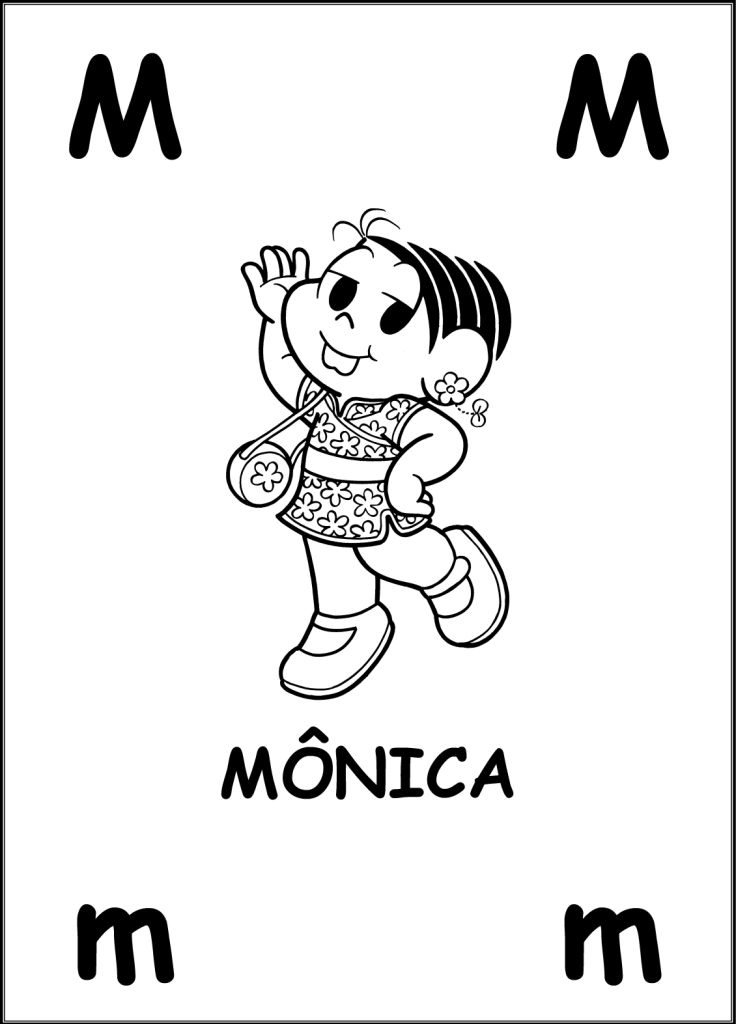 Alfabeto com Personagens da Turma da Monica para imprimir