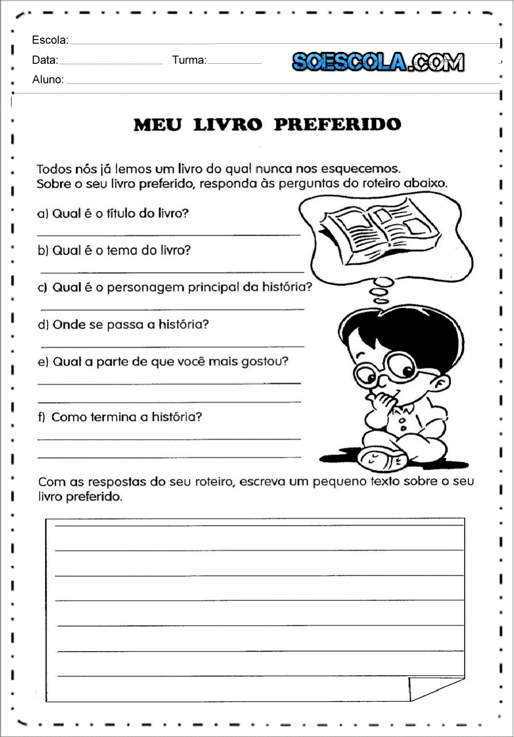 Atividades para produção de texto na alfabetização para imprimir