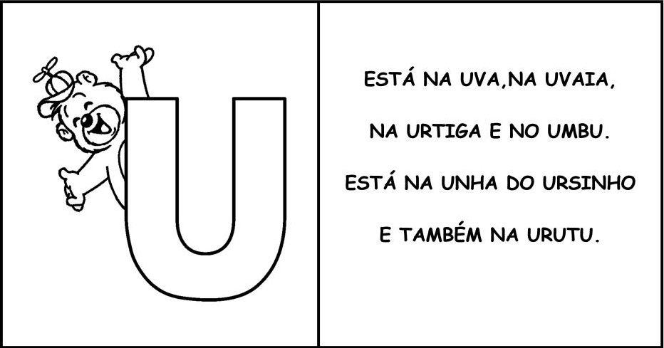Vogais com textos da Turma da Mônica