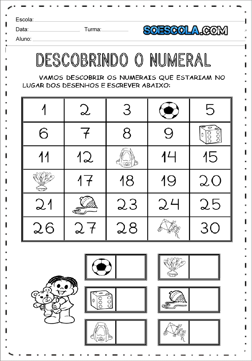 Atividades Descobrindo O Numeral Para Imprimir — SÓ Escola