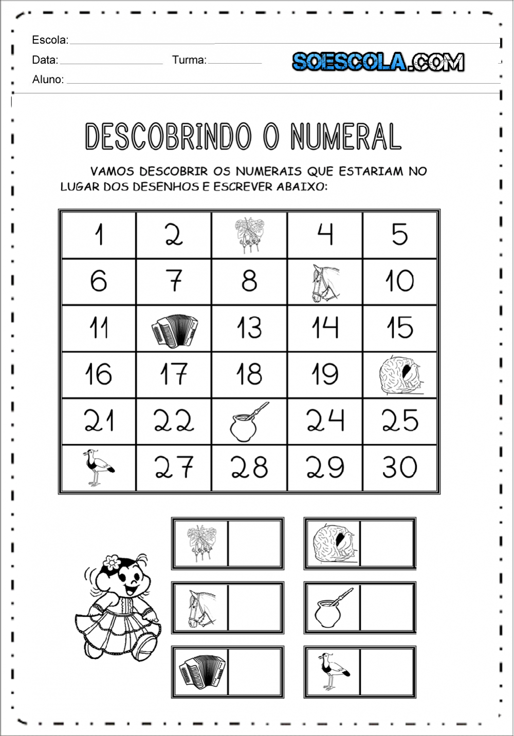 Atividades descobrindo o numeral