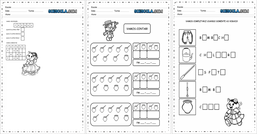 Atividades Semana Farroupilha — SÓ ESCOLA