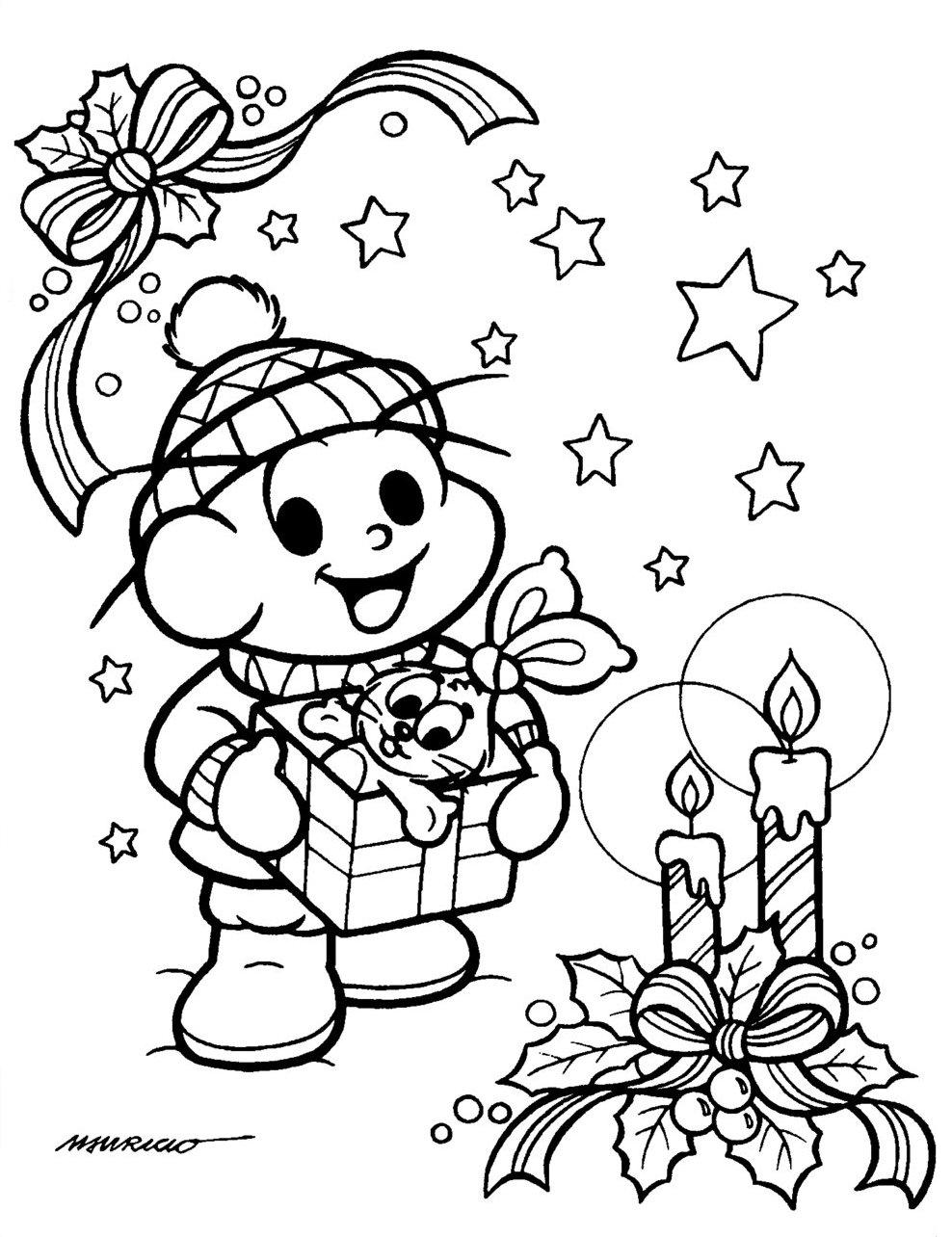 Desenhos de Natal da Turma da Mônica para imprimir