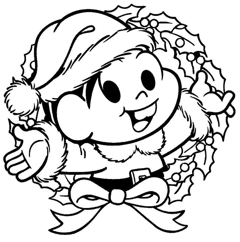 Desenho Feliz Natal Turma da Mônica - Desenho para Colorir