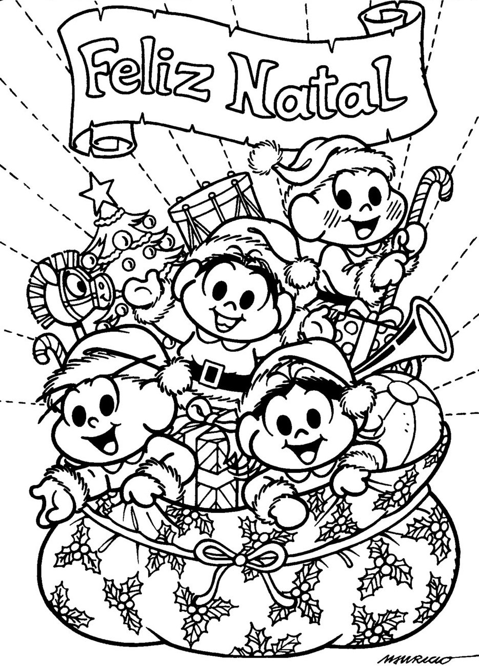 CANTINHO DA MAMI: DESENHOS DE NATAL - TURMA DA MÔNICA - PARA COLORIR.