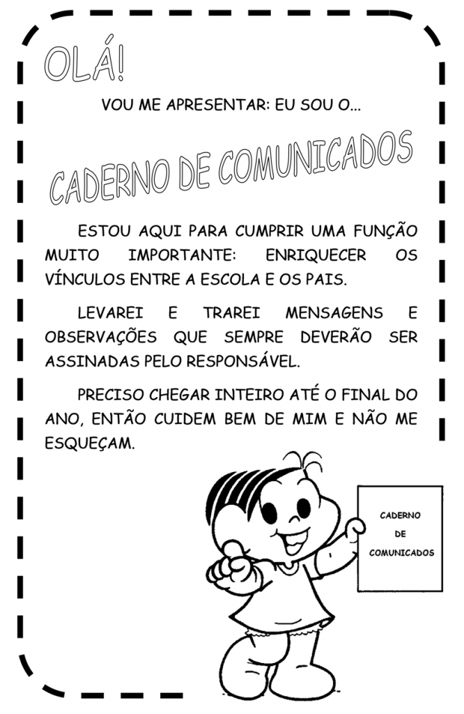 Folha para Caderno de comunicados