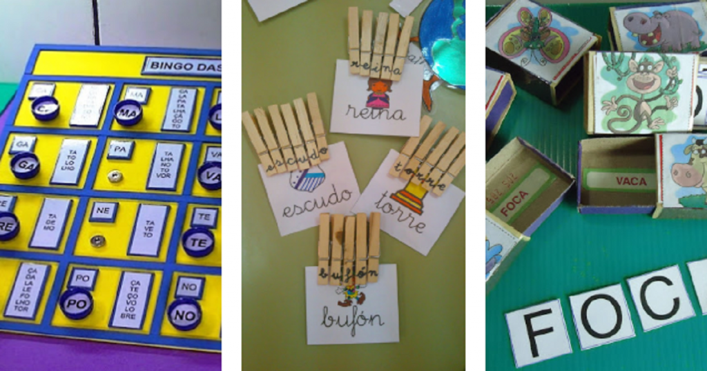 Jogos para alfabetização utilizando materiais reciclados
