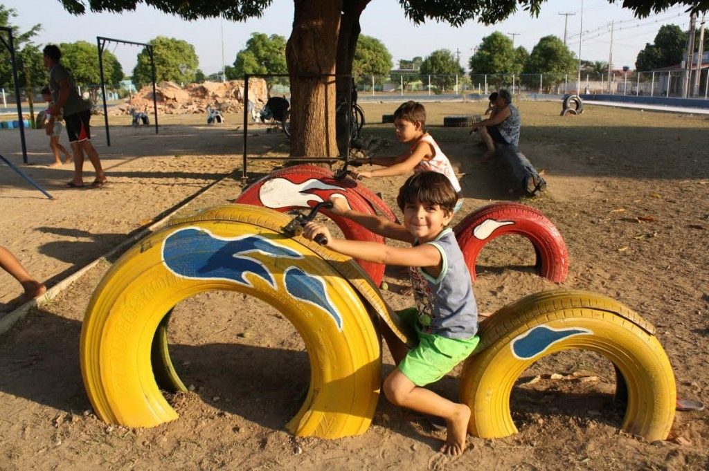 Ideias de Brinquedos reciclados com pneus
