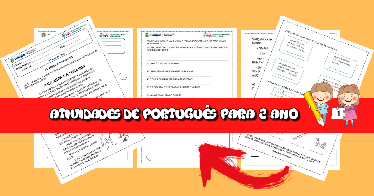 5 Atividades de Português para 2 ano