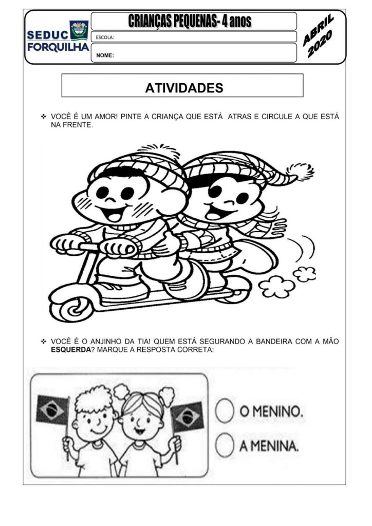 Atividades Educação Infantil: Para imprimir - Folha 03
