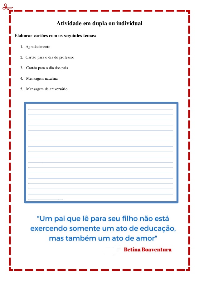 Atividades Gênero Textual Cartão - Para Imprimir - Folha 02