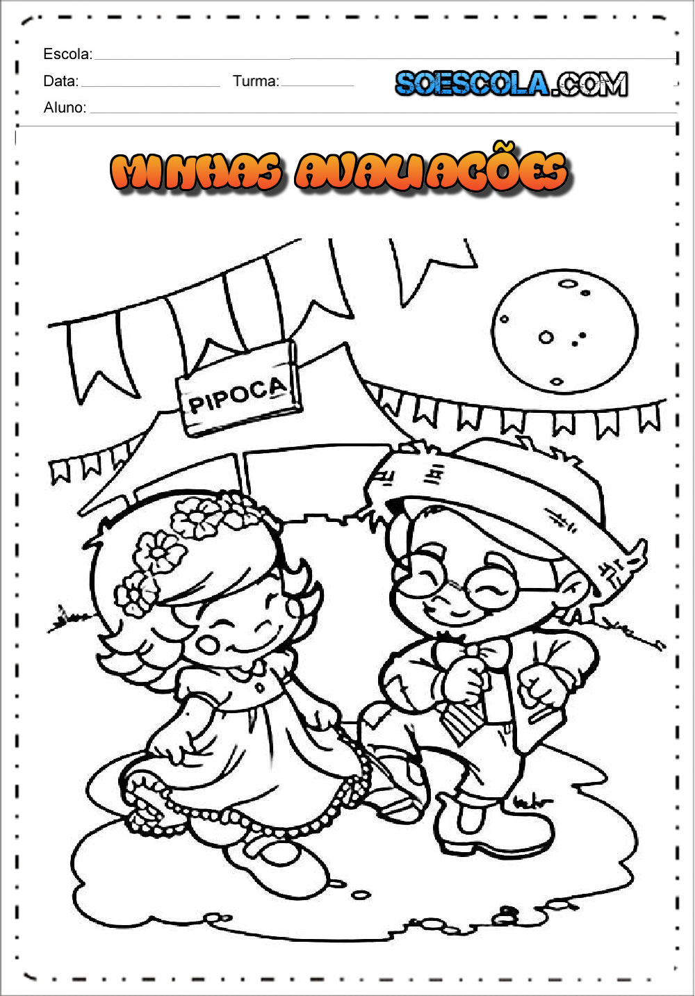 Capas de Avaliações para 3 Bimestre - Para imprimir — SÓ ESCOLA