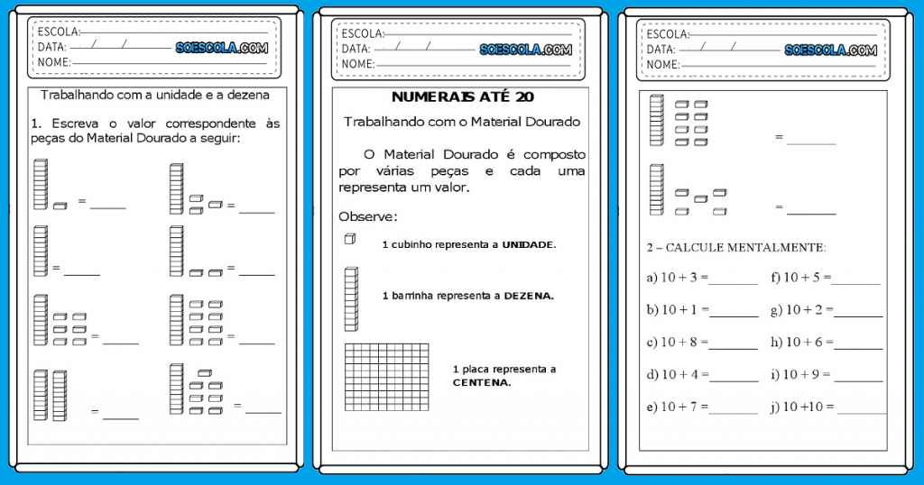 Atividades com Numerais até 20