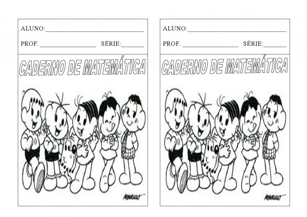 Capas de Caderno de Matemática da Turma da Mônica - Imprimir - Folha 05