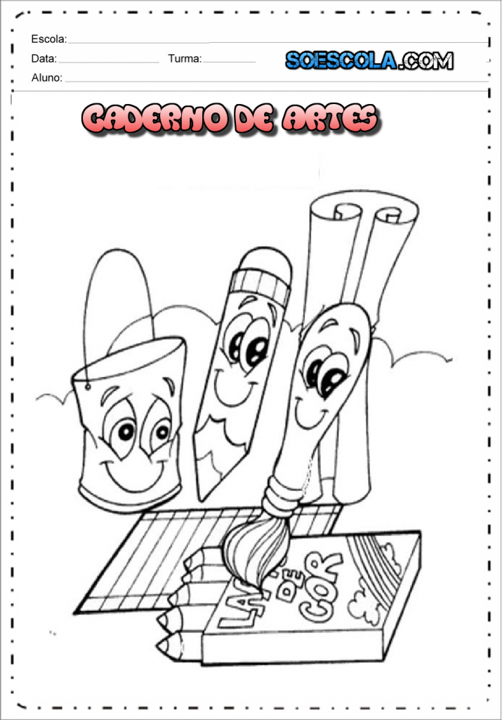 Capas de Caderno de Artes para imprimir - Folha 01