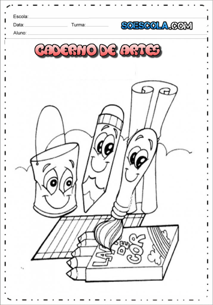 Desenhos no caderno artes