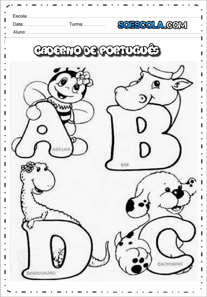 Capas de Caderno de Português para imprimir - Folha 04