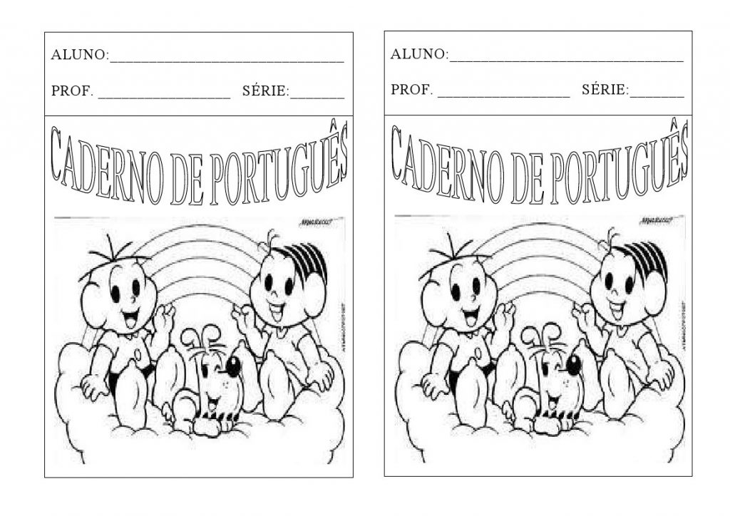 Capas de Caderno de Português da Turma da Mônica - Folha 03