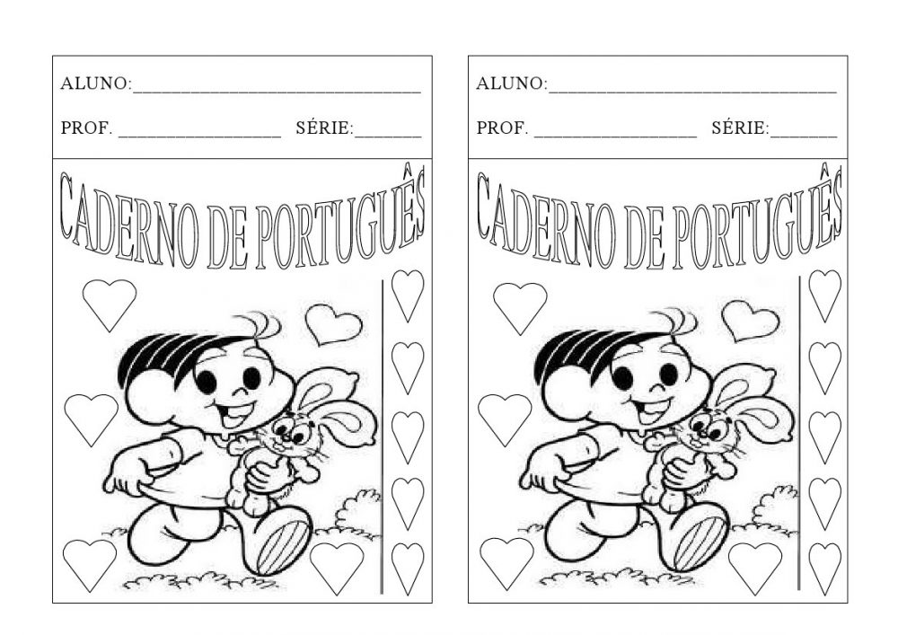 Capas de Caderno de Português da Turma da Mônica - Folha 05