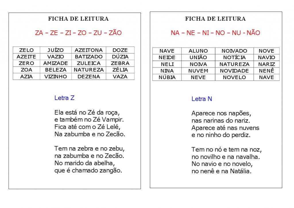 Fichas de Leitura com Textos - Para imprimir - ABC DA MÔNICA - Folha 02