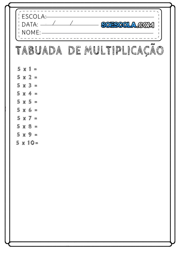 Tabuada do 5║Ouvindo e Aprendendo a tabuada de Multiplicação por 5『Tabuada  do CINCO』 