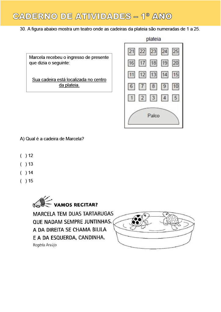 Matemática 1º ano BNCC - Atividades para imprimir: Folha 018