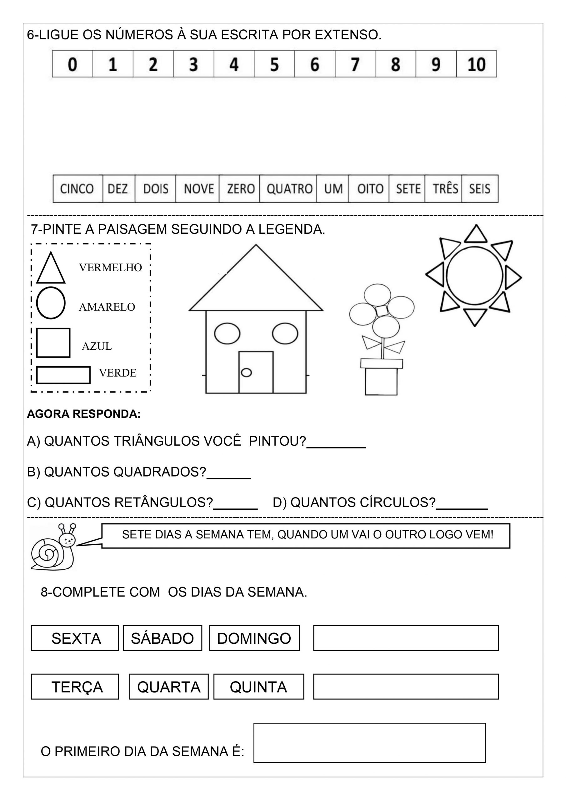 Atividade de História para imprimir