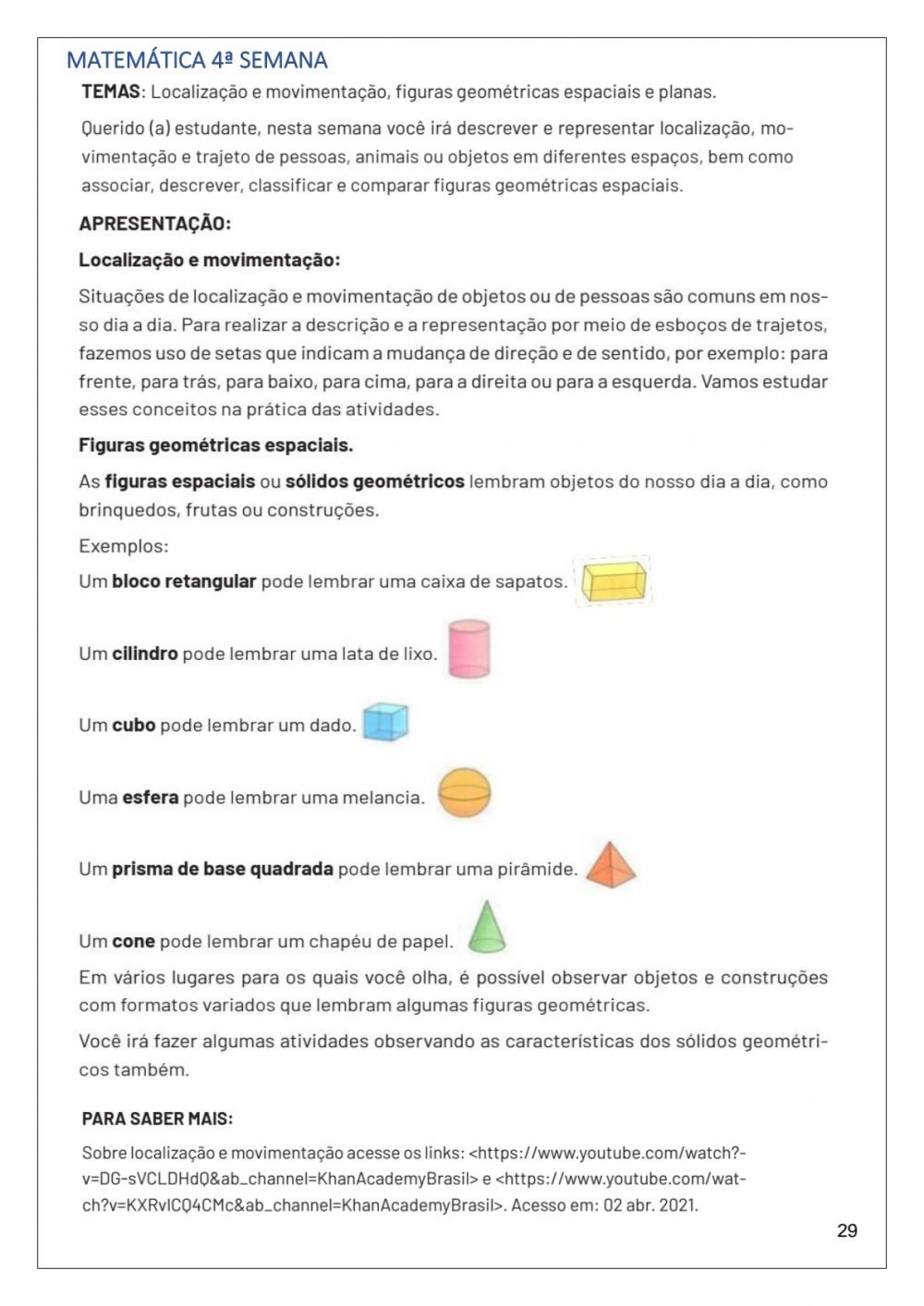 Atividades De Localizacao E Movimentacao 3 Ano