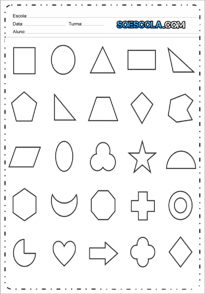Atividades para Ensinar Formas Geométricas: Desenhe formas - Imprimir