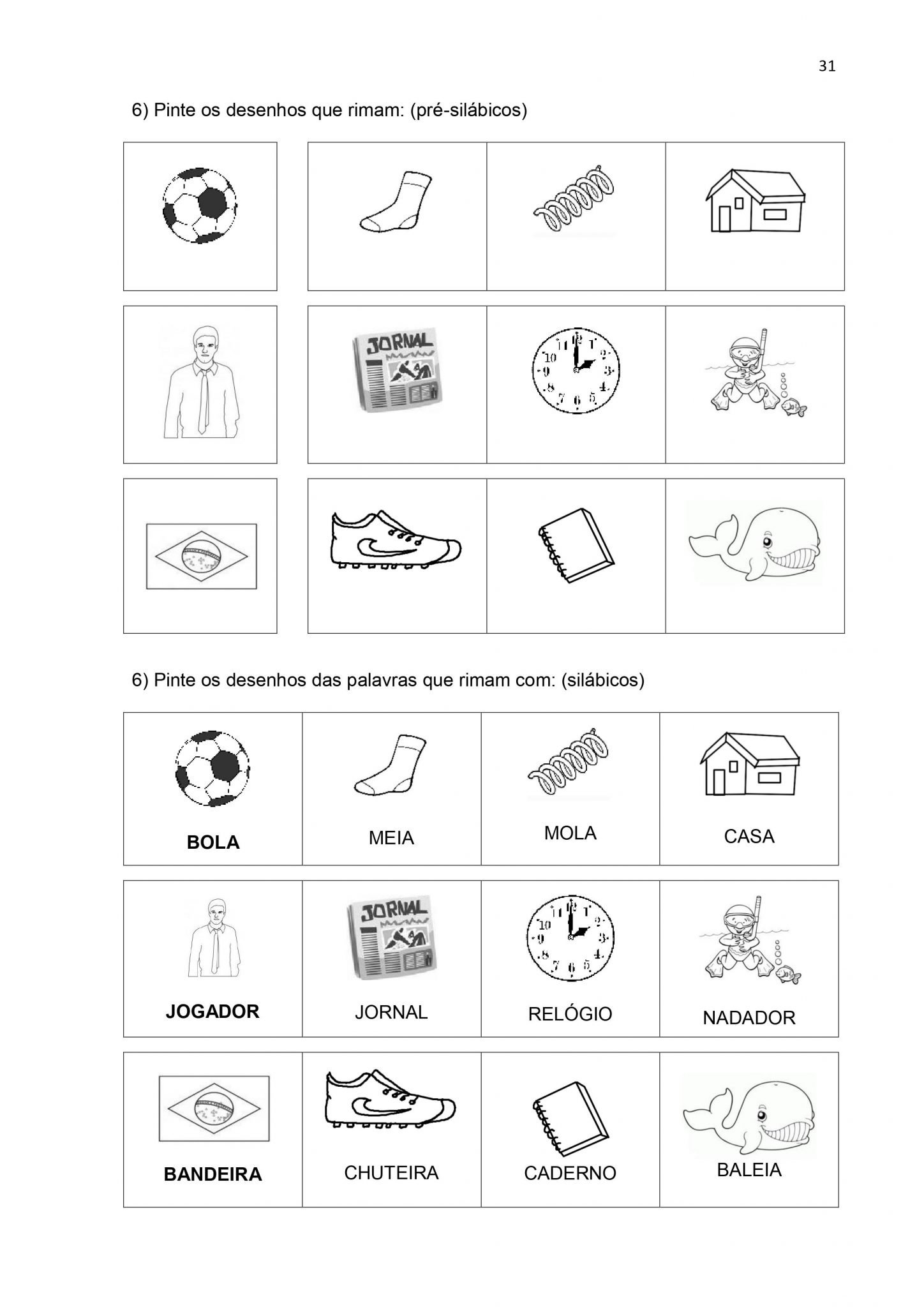 Consciência Fonológica: Atividades para imprimir — SÓ ESCOLA