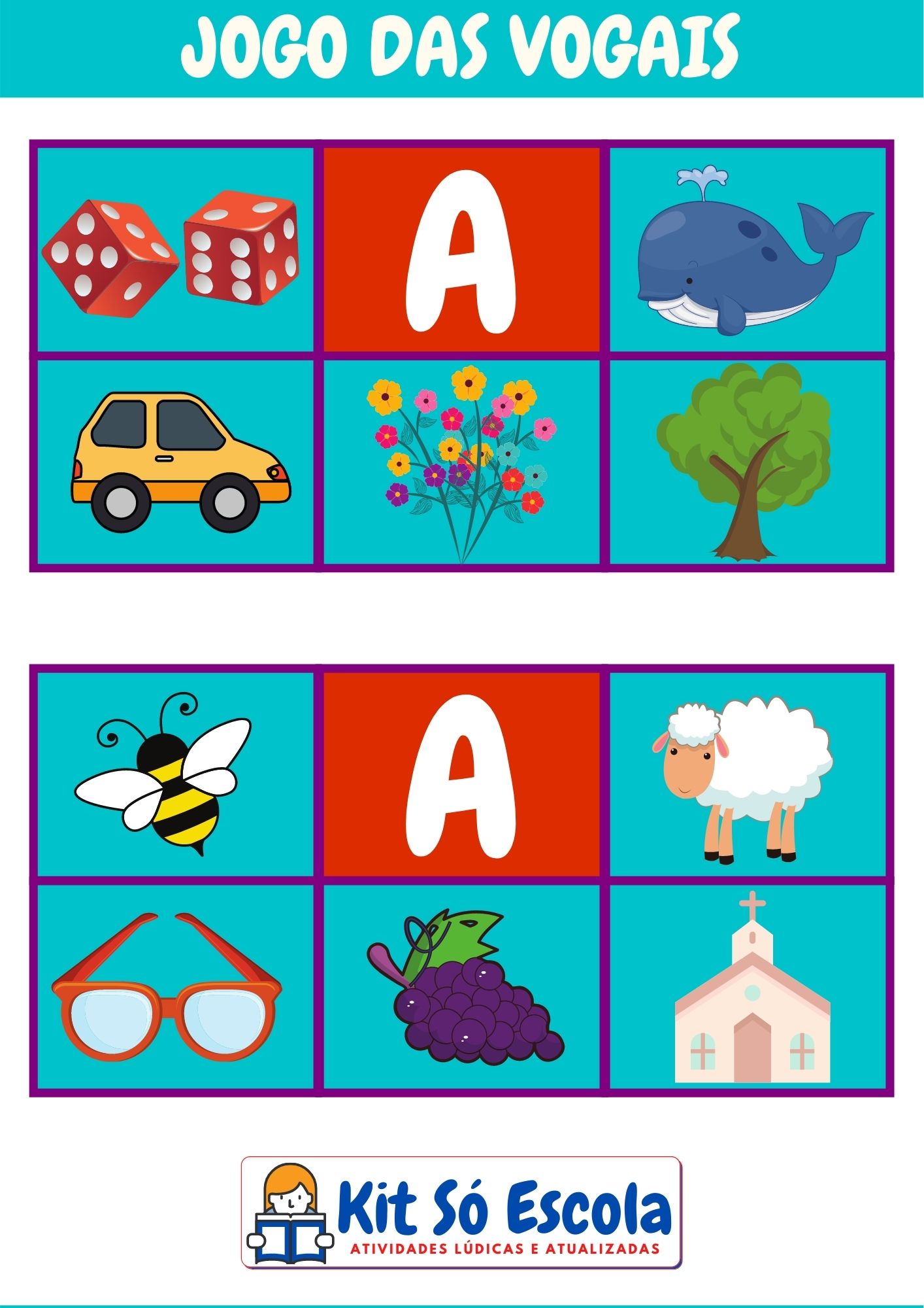ABC educação infantil: Jogos vogais alfabetização