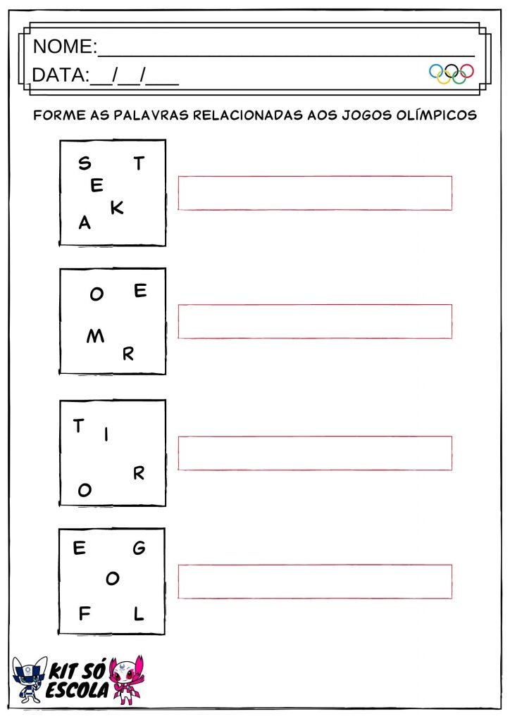 Jogo Formando Palavras  Atividades de Alfabetização - Idéias e