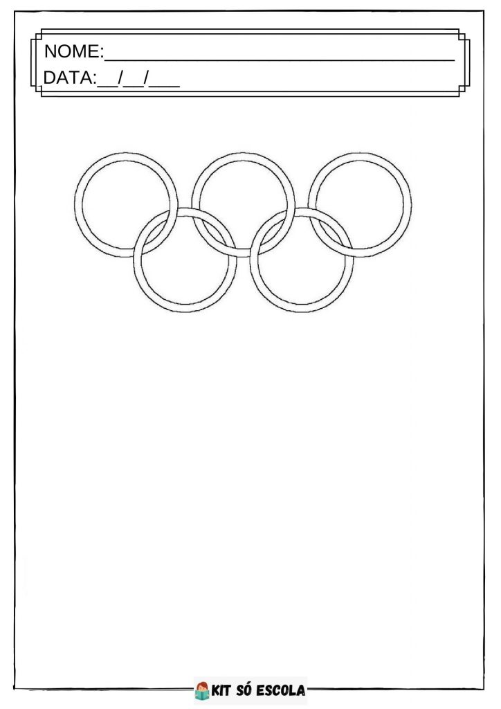 Atividades sobre as Olimpíadas 2021: Desenhos para Colorir (Anéis Olímpico para colorir)