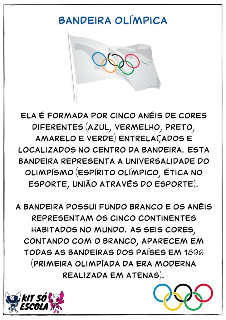Bandeira Olímpica: Texto Curto para Imprimir