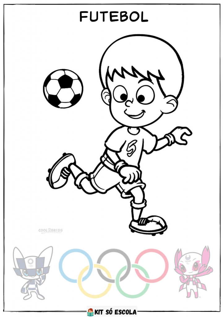 Desenhos sobre as Olimpíadas - Para colorir: Futebol