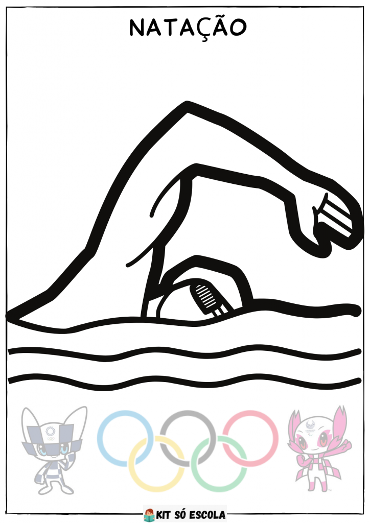 Desenhos sobre as Olimpíadas - Para colorir: Natação
