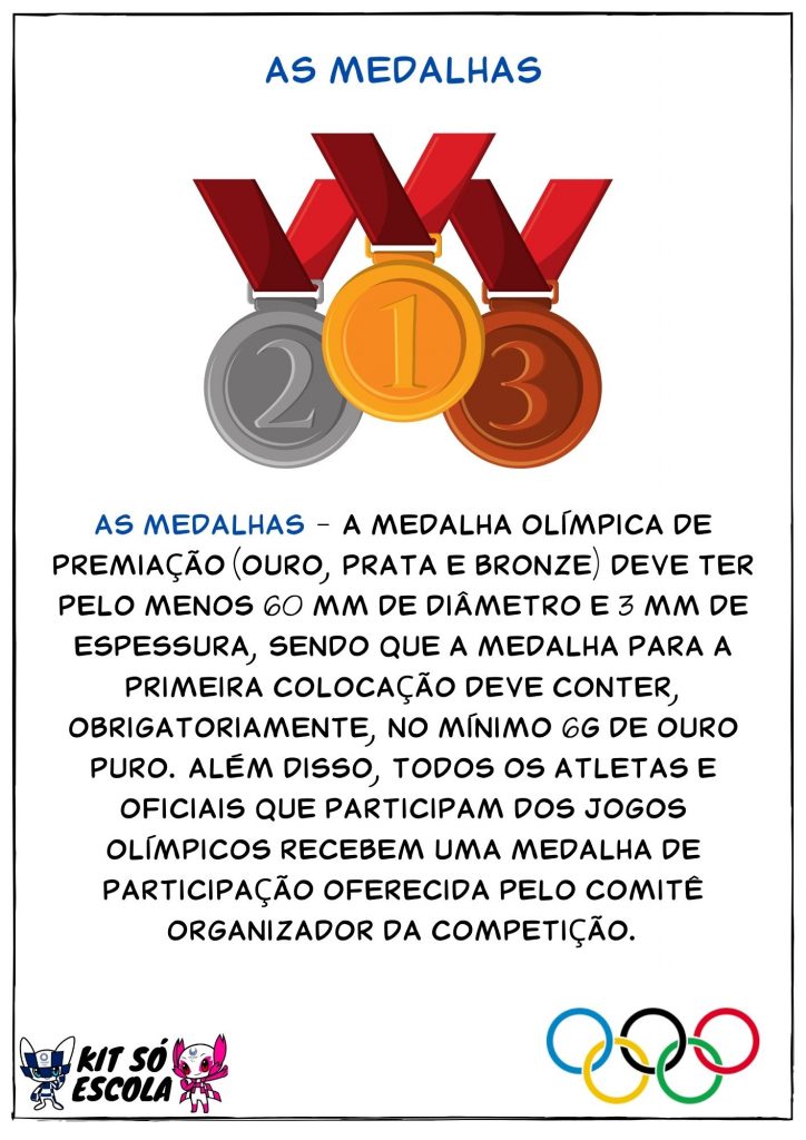 As Medalhas: Texto Curto para Imprimir