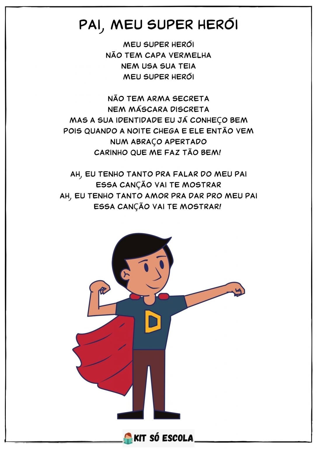 Ilustração de crianças cantando para o Dia dos Pais