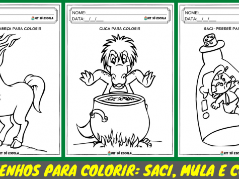 Desenhos para Colorir: Saci, Mula e Cuca