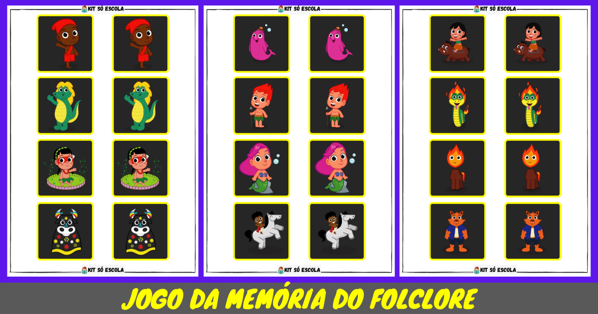 Jogo da Memória de Lendas do Folclore Brasileiro! - ESPAÇO EDUCAR
