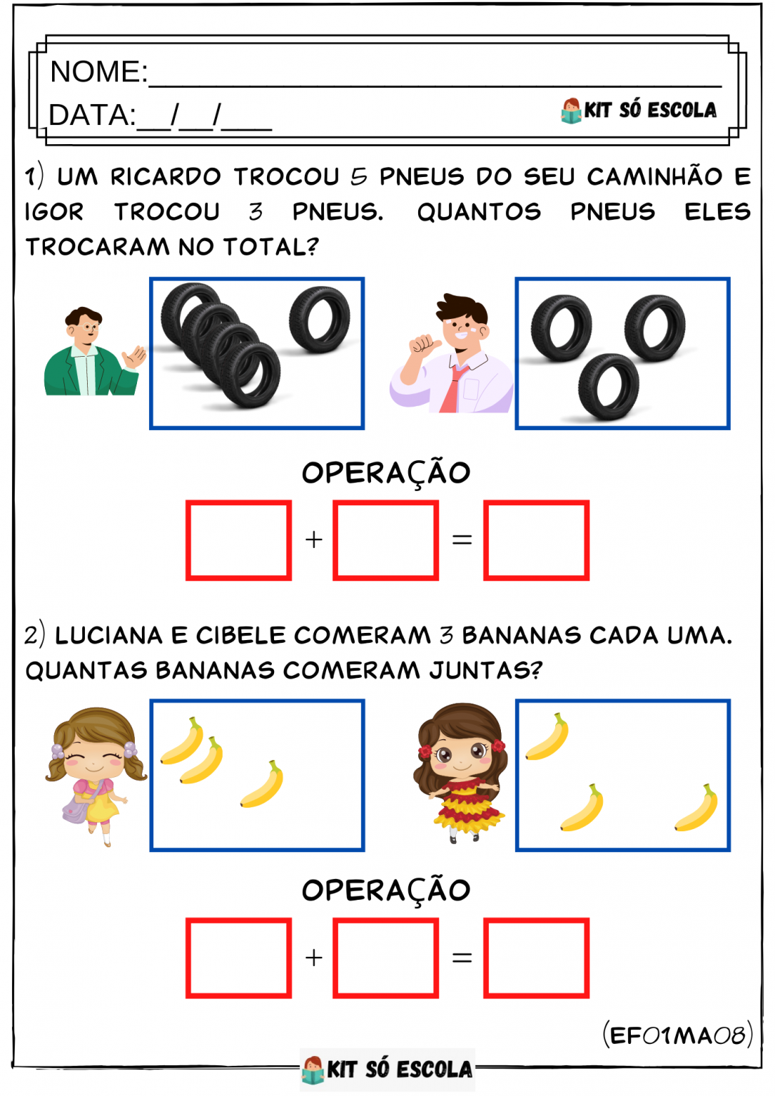 Atividades de Matemática 1º ano BNCC - SÓ ESCOLA