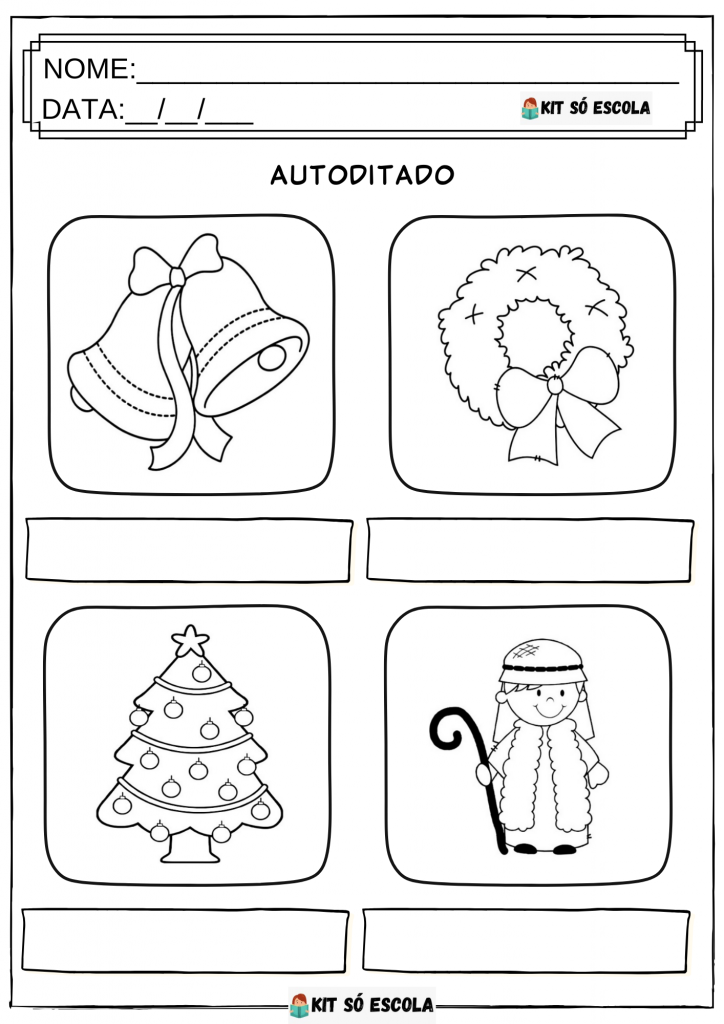 Atividades de Natal: Autoditado para imprimir - Folha 01