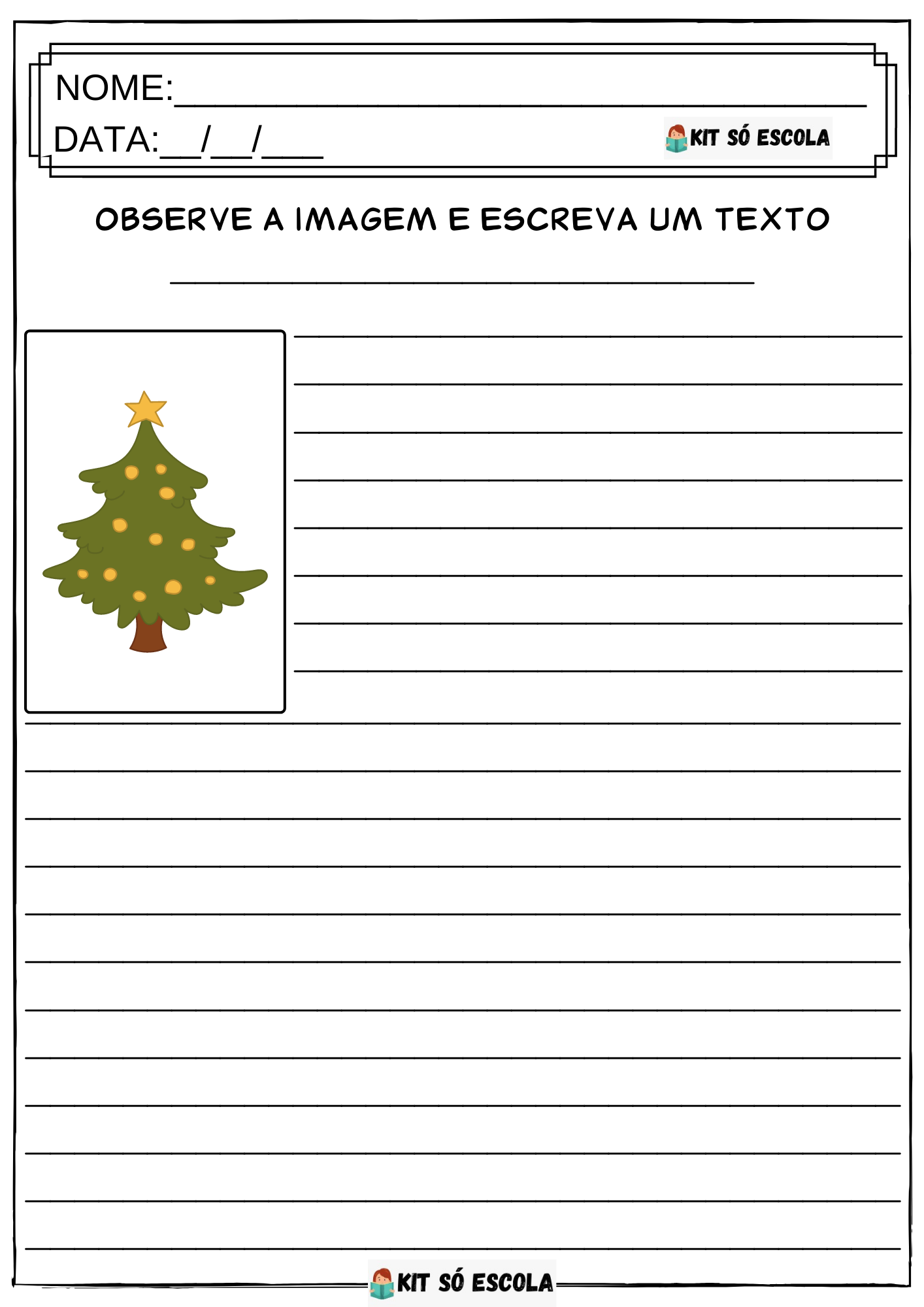 Atividades Produção Textual: Natal (Árvore De Natal) — SÓ ESCOLA