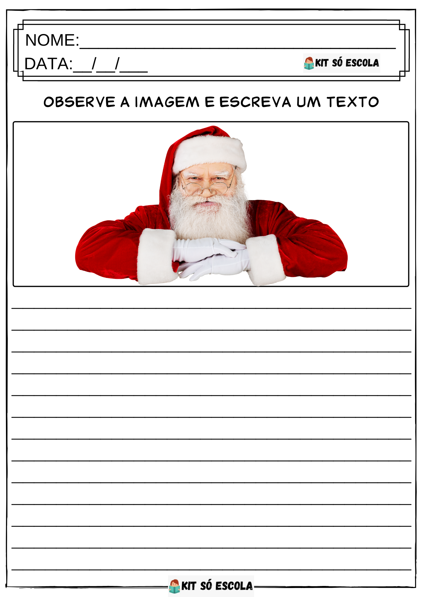 Atividades Produção Textual: Natal (Papai Noel) — SÓ ESCOLA