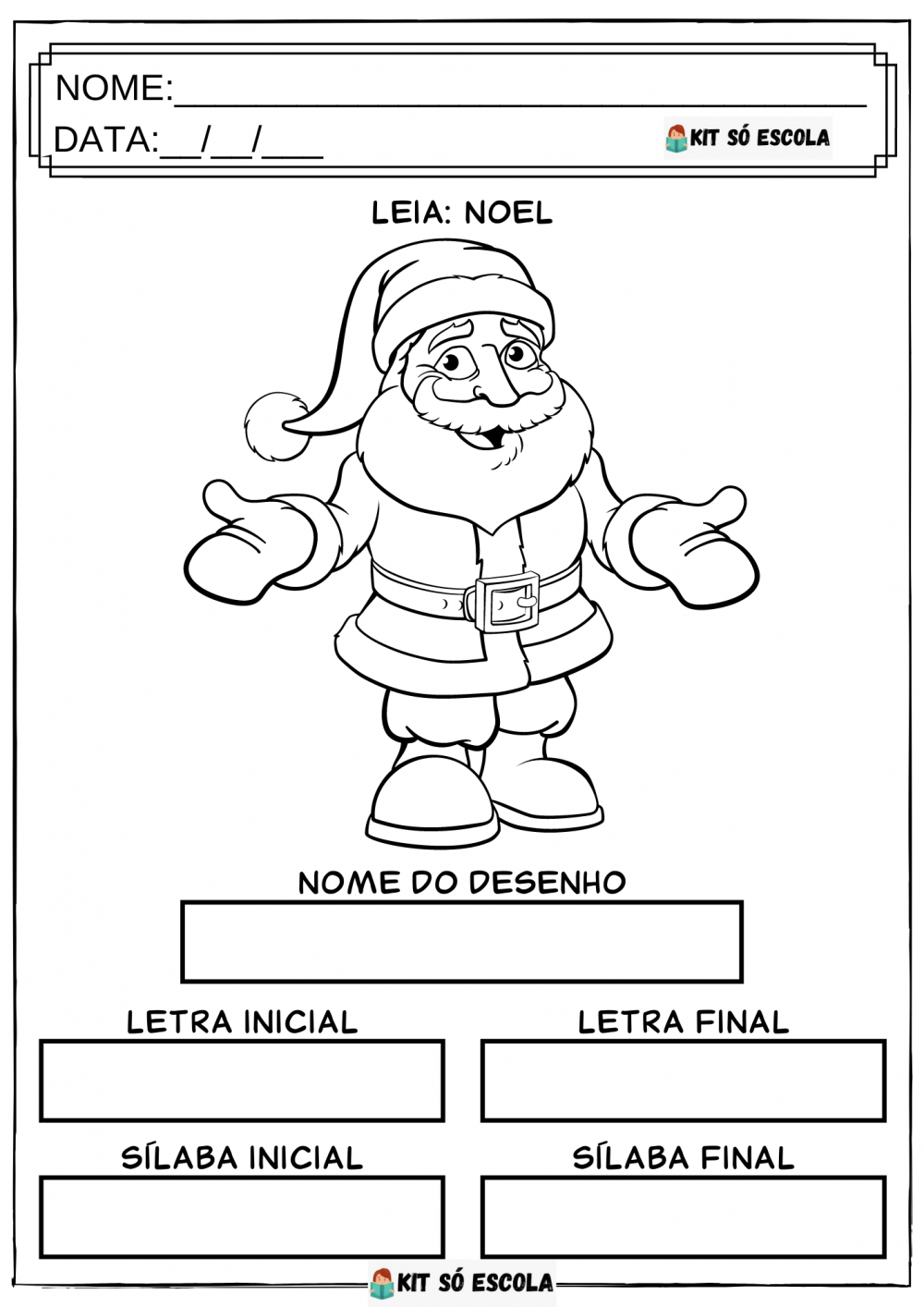 Atividades De Natal: Letras e Sílabas - Papai Noel