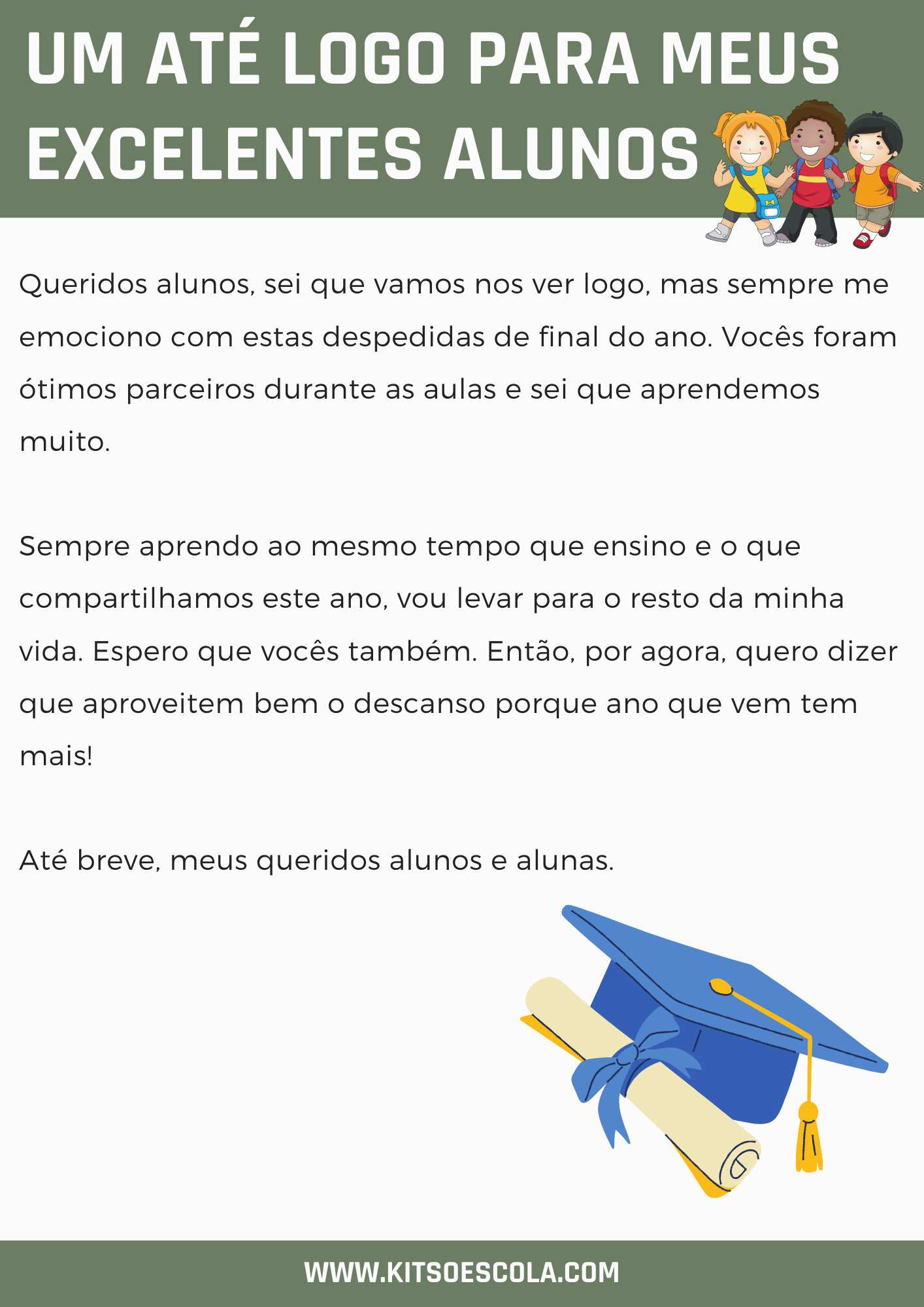 Mensagens para final de ano letivo escolar — SÓ ESCOLA