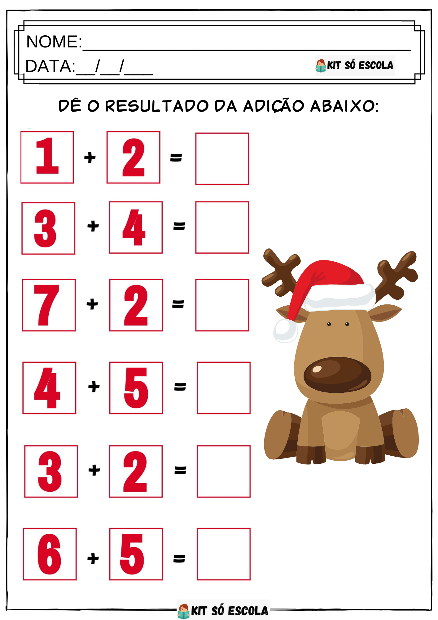 Atividades de matemática 2º ano com tema Natalino