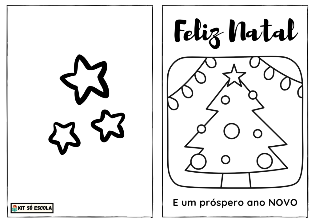 Cartões de Natal para imprimir e colorir: Folha 010