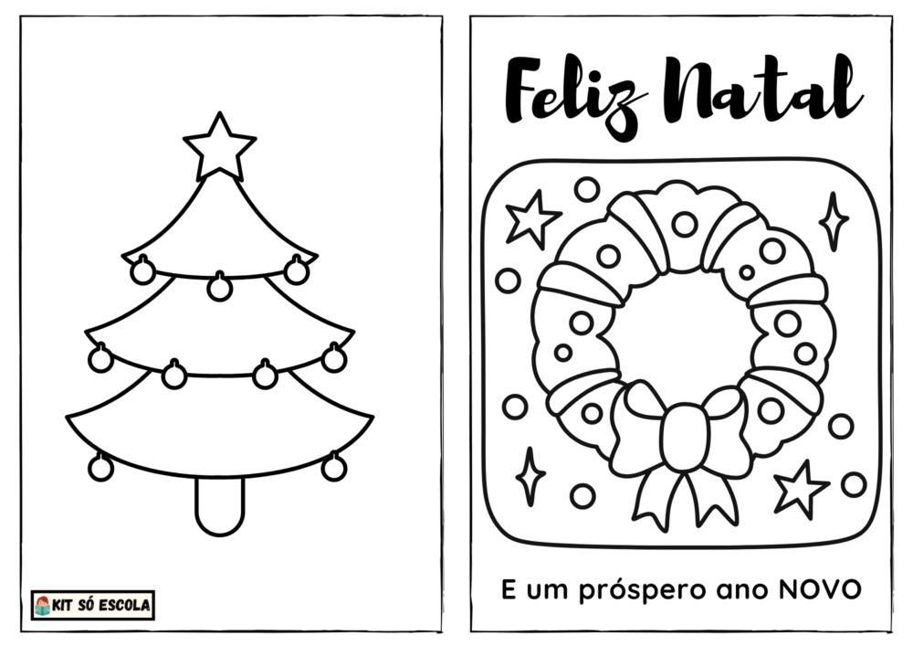 Cartões de Natal para imprimir e colorir: Folha 013